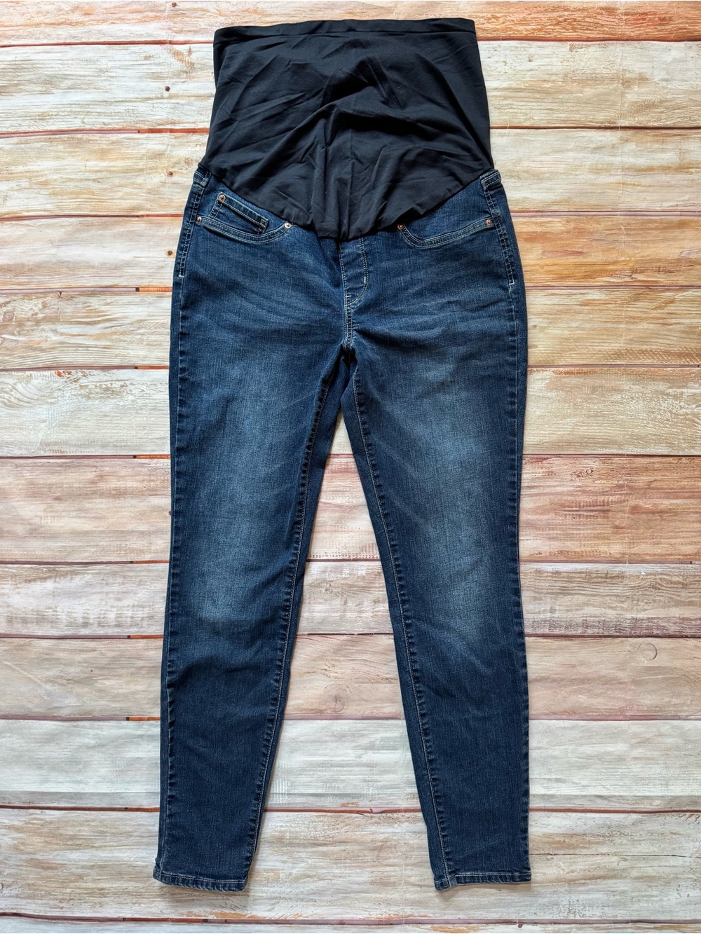 SIGNATURE LEVI STRAUSS Full Panel Skinny Maternity Jeans Sz L